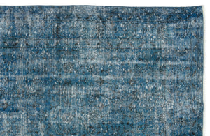 Turquoise Over Dyed Vintage Rug 5'9'' x 9'3'' ft 174 x 283 cm