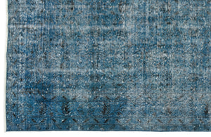 Turquoise Over Dyed Vintage Rug 5'9'' x 9'3'' ft 174 x 283 cm