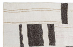 Striped Over Dyed Kilim Patchwork Unique Rug 5'3'' x 7'7'' ft 160 x 230 cm