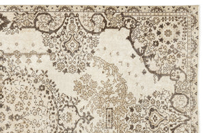 Beige Over Dyed Vintage Rug 5'7'' x 9'9'' ft 169 x 298 cm