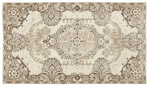 Beige Over Dyed Vintage Rug 5'7'' x 9'9'' ft 169 x 298 cm