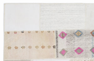 Striped Over Dyed Kilim Patchwork Unique Rug 5'3'' x 7'7'' ft 160 x 230 cm