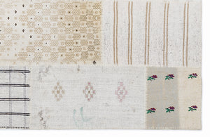 Striped Over Dyed Kilim Patchwork Unique Rug 5'3'' x 7'7'' ft 160 x 230 cm