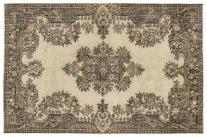 Naturel Over Dyed Vintage Rug 5'8'' x 8'9'' ft 173 x 267 cm