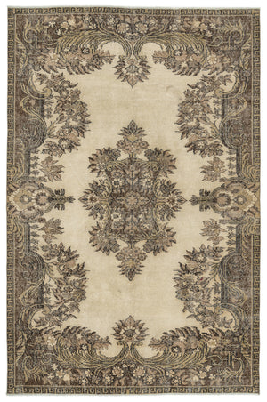 Naturel Over Dyed Vintage Rug 5'8'' x 8'9'' ft 173 x 267 cm