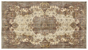 Naturel Over Dyed Vintage Rug 5'1'' x 8'11'' ft 154 x 273 cm