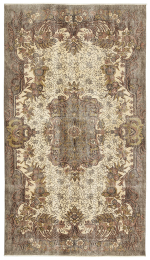 Naturel Over Dyed Vintage Rug 5'1'' x 8'11'' ft 154 x 273 cm