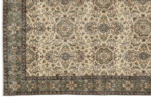 Naturel Over Dyed Vintage Rug 4'4'' x 7'11'' ft 132 x 242 cm