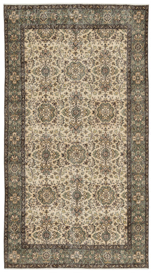 Naturel Over Dyed Vintage Rug 4'4'' x 7'11'' ft 132 x 242 cm