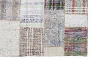 Striped Over Dyed Kilim Patchwork Unique Rug 5'3'' x 7'7'' ft 160 x 230 cm