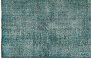 Blue Over Dyed Vintage Rug 3'7'' x 6'9'' ft 108 x 206 cm