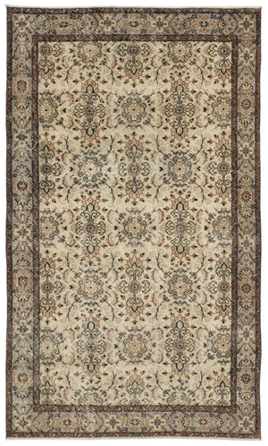 Naturel Over Dyed Vintage Rug 5'3'' x 8'10'' ft 160 x 270 cm