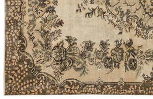 Naturel Over Dyed Vintage Rug 5'7'' x 9'1'' ft 170 x 276 cm