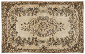 Naturel Over Dyed Vintage Rug 5'7'' x 9'1'' ft 170 x 276 cm