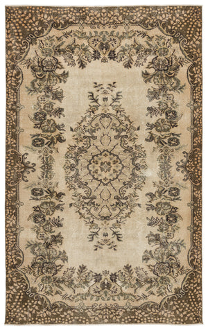 Naturel Over Dyed Vintage Rug 5'7'' x 9'1'' ft 170 x 276 cm