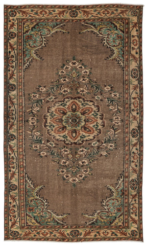 Naturel Over Dyed Vintage Rug 5'6'' x 9'3'' ft 167 x 281 cm
