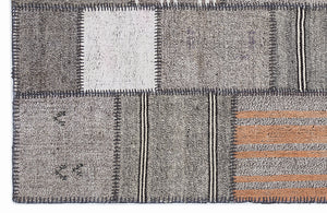 Striped Over Dyed Kilim Patchwork Unique Rug 5'3'' x 7'7'' ft 160 x 230 cm
