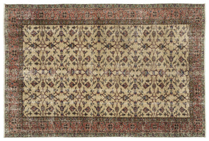 Naturel Over Dyed Vintage Rug 5'4'' x 8'0'' ft 163 x 245 cm