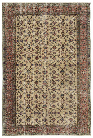 Naturel Over Dyed Vintage Rug 5'4'' x 8'0'' ft 163 x 245 cm