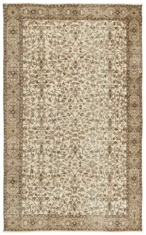 Naturel Over Dyed Vintage Rug 5'7'' x 9'1'' ft 169 x 278 cm