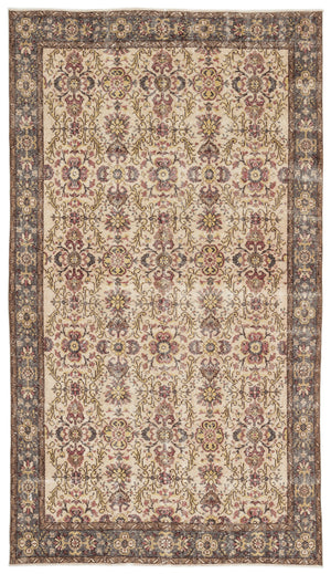 Naturel Over Dyed Vintage Rug 5'7'' x 10'0'' ft 170 x 306 cm