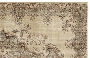 Beige Over Dyed Vintage Rug 5'7'' x 8'10'' ft 169 x 268 cm