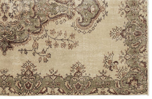 Beige Over Dyed Vintage Rug 5'7'' x 8'10'' ft 169 x 268 cm