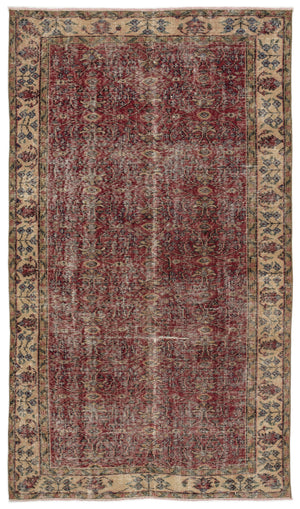 Naturel Over Dyed Vintage Rug 4'8'' x 8'1'' ft 142 x 247 cm
