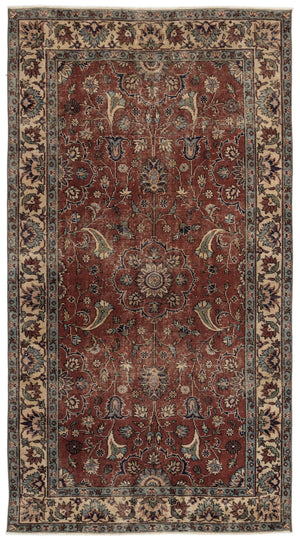 Naturel Over Dyed Vintage Rug 5'5'' x 8'10'' ft 165 x 269 cm