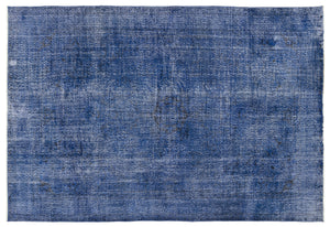 Blue Over Dyed Vintage Rug 6'9'' x 9'12'' ft 205 x 304 cm