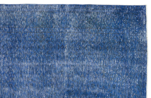 Blue Over Dyed Vintage Rug 6'7'' x 10'3'' ft 200 x 313 cm