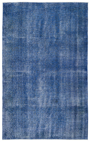 Blue Over Dyed Vintage Rug 6'7'' x 10'3'' ft 200 x 313 cm