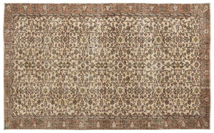 Naturel Over Dyed Vintage Rug 5'7'' x 9'0'' ft 169 x 275 cm