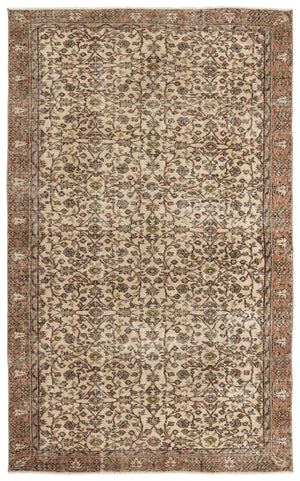 Naturel Over Dyed Vintage Rug 5'7'' x 9'0'' ft 169 x 275 cm