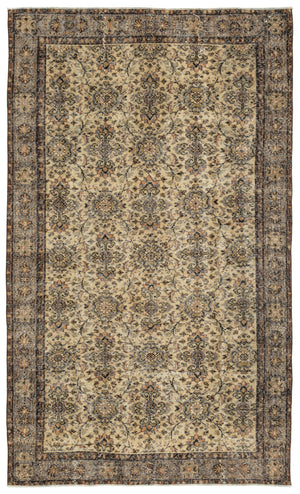 Naturel Over Dyed Vintage Rug 5'7'' x 9'5'' ft 170 x 287 cm