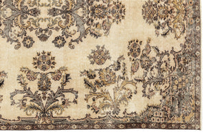 Beige Over Dyed Vintage Rug 5'5'' x 8'10'' ft 165 x 269 cm