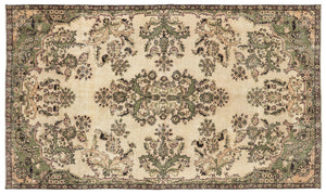 Naturel Over Dyed Vintage Rug 5'10'' x 9'11'' ft 177 x 303 cm