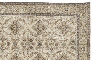 Beige Over Dyed Vintage Rug 5'12'' x 9'8'' ft 182 x 295 cm
