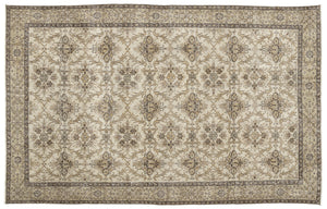 Beige Over Dyed Vintage Rug 5'12'' x 9'8'' ft 182 x 295 cm