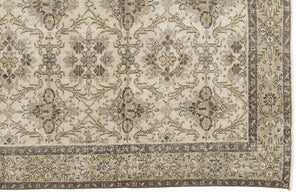 Beige Over Dyed Vintage Rug 5'12'' x 9'8'' ft 182 x 295 cm