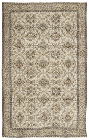Beige Over Dyed Vintage Rug 5'12'' x 9'8'' ft 182 x 295 cm