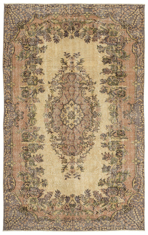 Naturel Over Dyed Vintage Rug 5'8'' x 9'1'' ft 172 x 277 cm