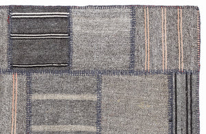 Striped Over Dyed Kilim Patchwork Unique Rug 5'3'' x 7'7'' ft 160 x 230 cm