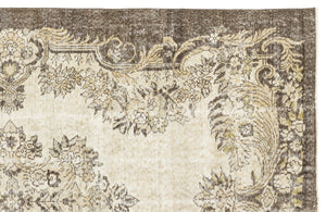 Beige Over Dyed Vintage Rug 5'9'' x 9'0'' ft 176 x 275 cm