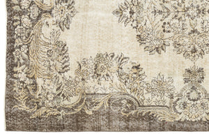 Beige Over Dyed Vintage Rug 5'9'' x 9'0'' ft 176 x 275 cm