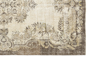 Beige Over Dyed Vintage Rug 5'9'' x 9'0'' ft 176 x 275 cm