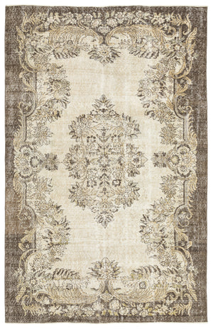 Beige Over Dyed Vintage Rug 5'9'' x 9'0'' ft 176 x 275 cm