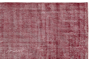 Red Over Dyed Vintage Rug 6'9'' x 10'1'' ft 205 x 307 cm