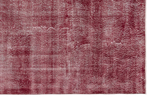 Red Over Dyed Vintage Rug 6'9'' x 10'1'' ft 205 x 307 cm
