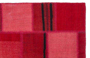 Mixed Over Dyed Kilim Patchwork Unique Rug 5'3'' x 7'7'' ft 160 x 230 cm